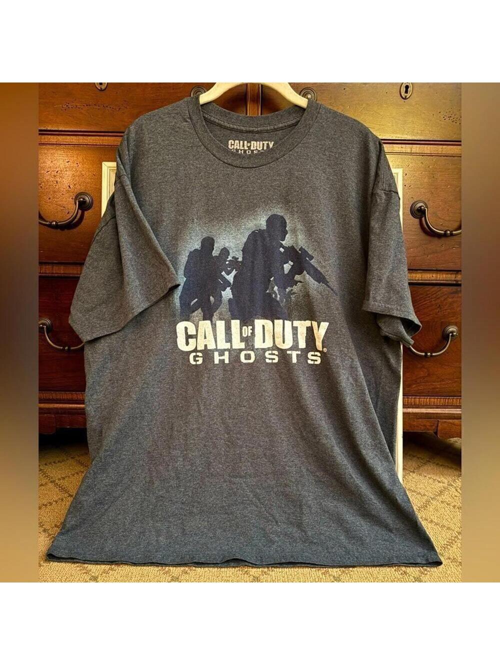 Vintage Call of Duty Ghosts logo Dark Gray short sleeved T-shirt  XL